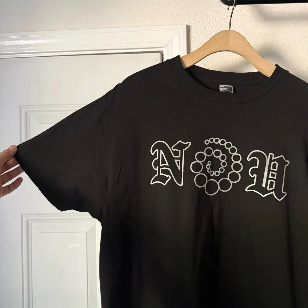 nothingusual‎ black logo text crew neck short sleeve cotton tee t-shirt